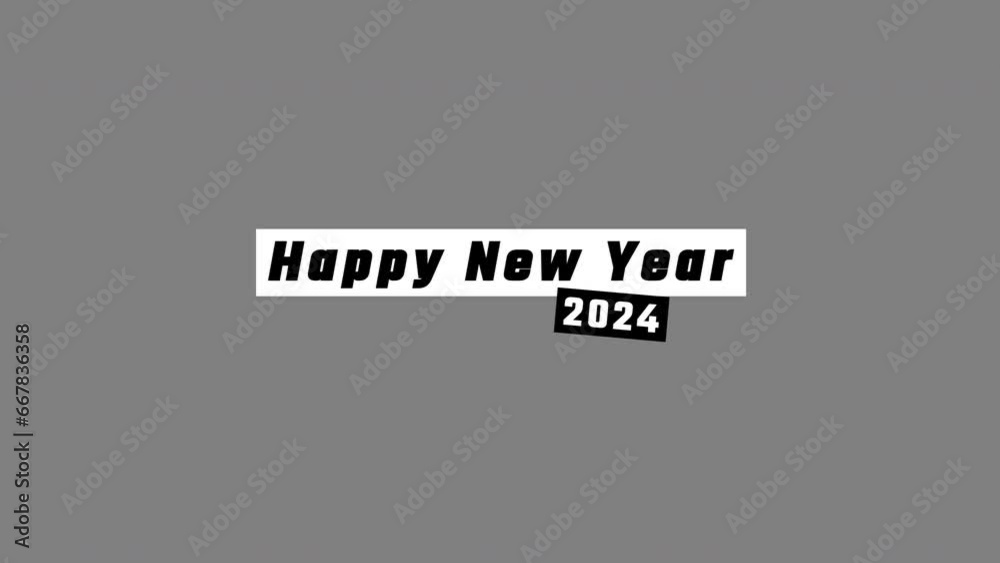 Happy New Year 2024 greetings, typography letters with alpha channel, typography, christmas 2024 Happy New Year 2024 greetings, typography letters with alpha channel, typography, christmas 2024