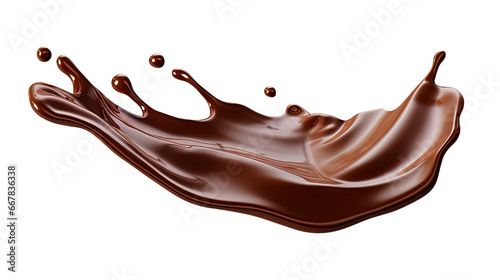 Splash of chocolate, melting bitter chocolate on a transparent background, png