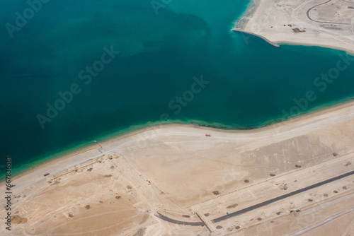 Canvas Print aerial view of the port area near dubai