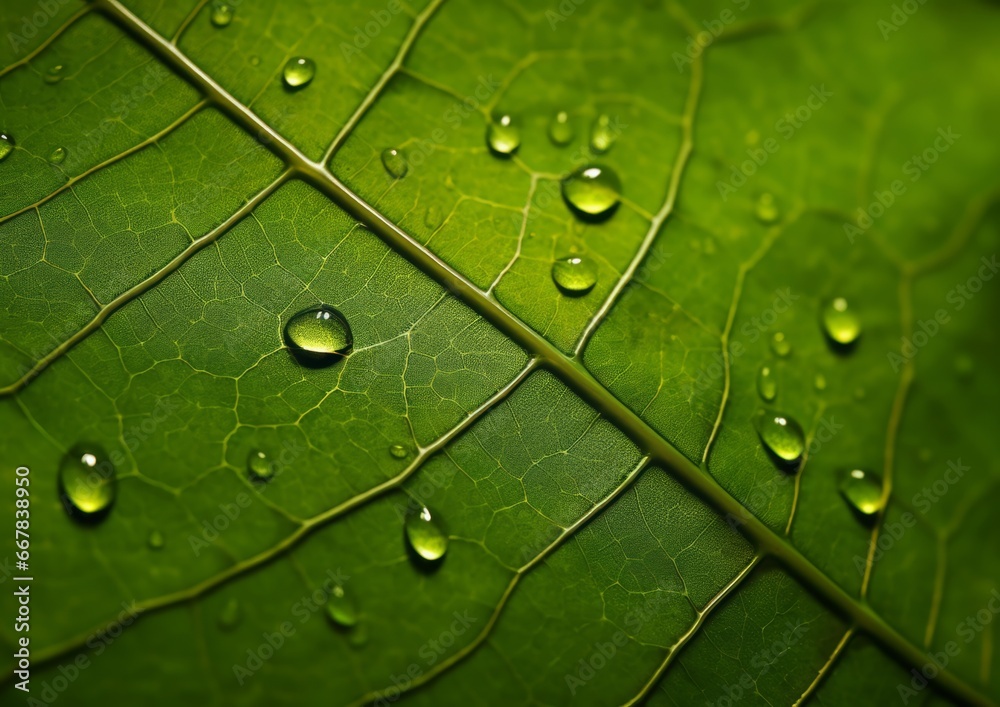 Fototapeta premium Leaf macro photography, background texture green leaf structure macro photography close up