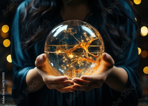 crystal ball in the hands