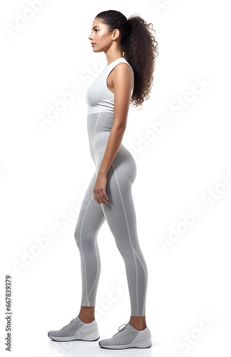 Side View of Woman in Athletic Clothing