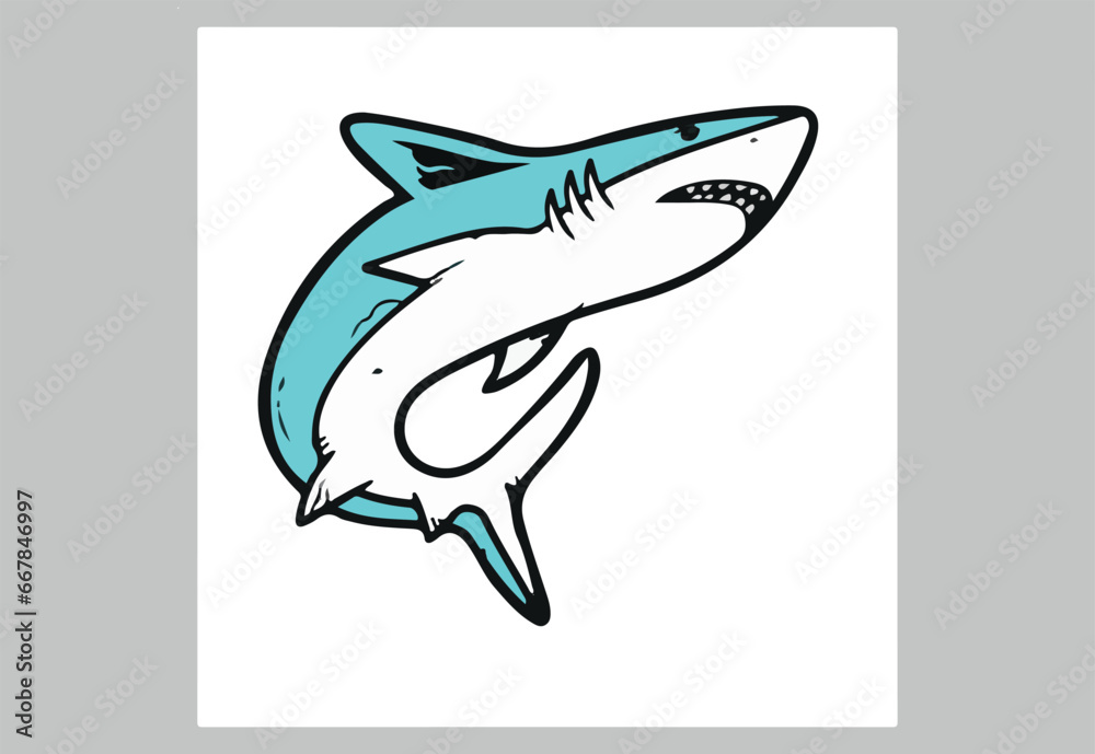 illustration of a cartoon shark illustration of a cartoon shark