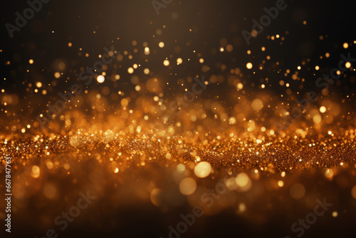 Luxurious gold sparkling particles background. Generative AI