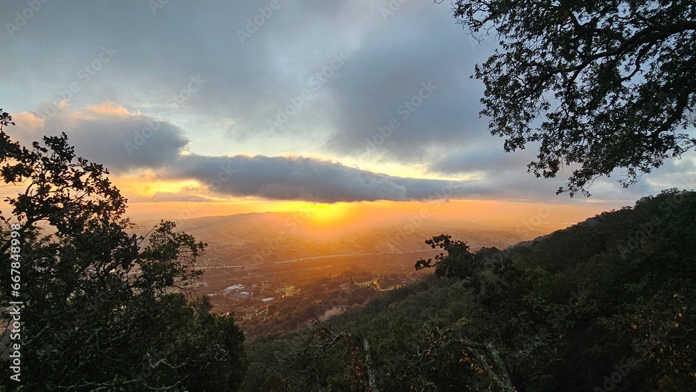 sunset in the mountains
