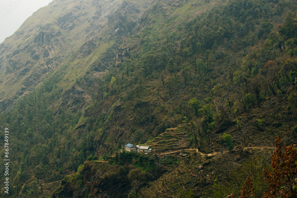 Nepalese village in the Himalayas