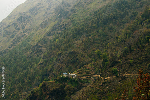 Nepalese village in the Himalayas