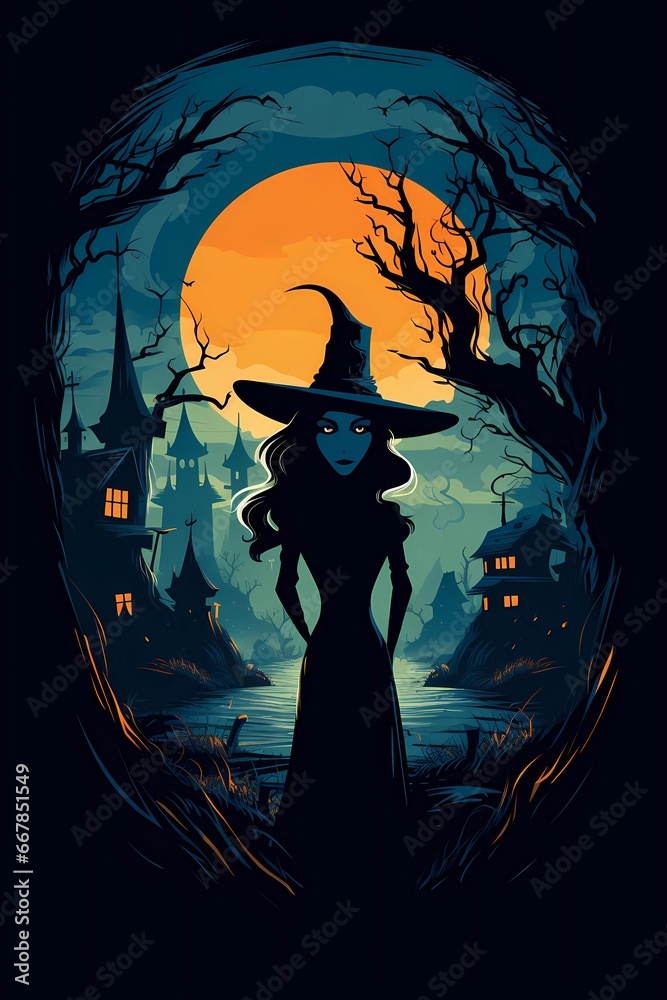 halloween background with witch halloween background with witch