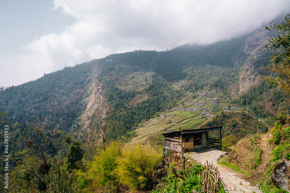Nepalese village in the Himalayas