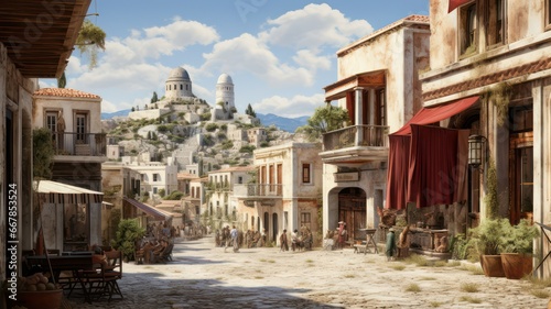 Historic athens created with Generative AI photo