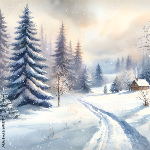 winter landscape with snow © Past0rn