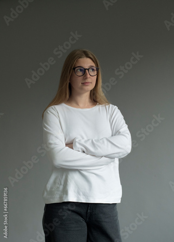 portrait of a girl with glasses