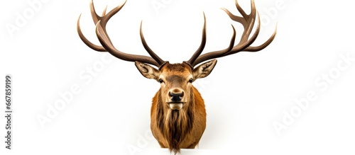 white taxidermy mount of wild elk head