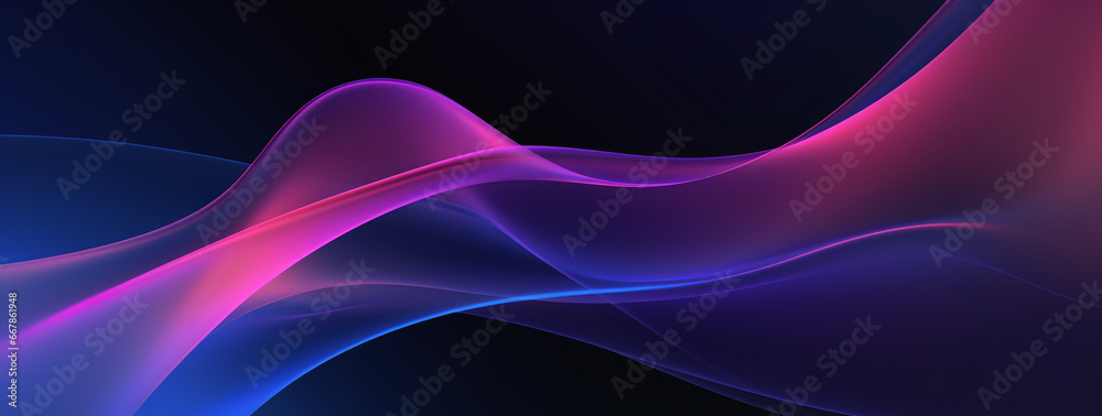 Obraz premium Blue and pink technology waves abstract background
