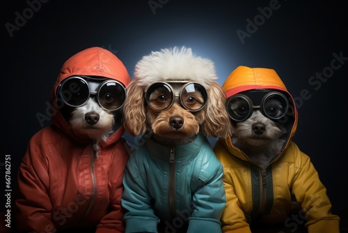 Three dogs astronauts