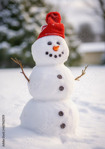 A Snowman with a Red Hat © simon