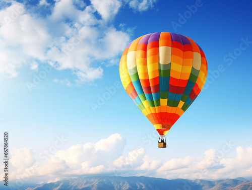  Colorful hot air balloon transcending tranquilly amidst the captivating blue sky  version 00028  photo by rl. 