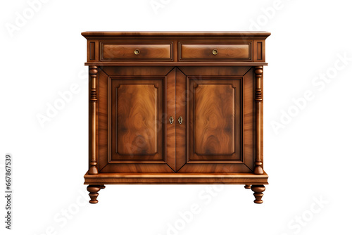 Brown Wooden Chiffonier, isolated object (PNG Cutout)  on a transparent background, AI photo