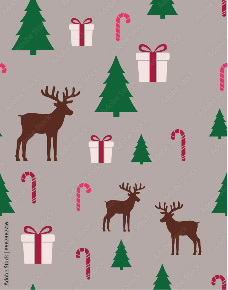 Vector illustration. Seamless pattern. Stars deer Christmas trees. Vector illustration. Seamless pattern. Stars deer Christmas trees.