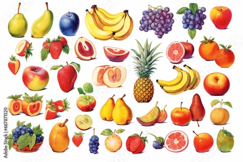 Illustration of fruits. Generative AI