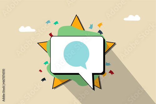 Comment symbol in Social media, notifications ,Funny illustration design