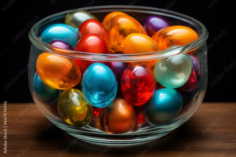 colorful eggs in a container. Generative AI