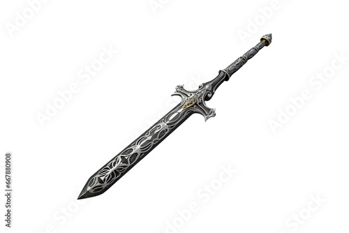 Medieval Viking Sword (PNG Cutout) isolated on a transparent background, AI