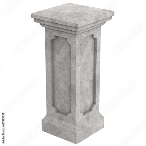 3D rendering illustration of a stone pedestal