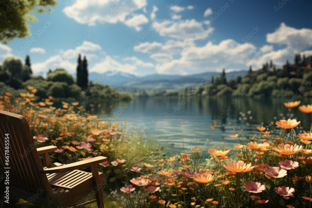 Fototapeta premium A peaceful landscape with an emphasis on communication, mirroring the essence of mediation. Generative Ai.