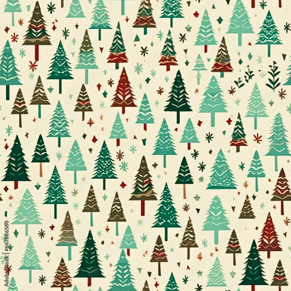 Christmas tree seamless pattern, tileable holiday country print for wallpaper, wrapping paper, scrapbook, fabric and product design Christmas tree seamless pattern, tileable holiday country print for wallpaper, wrapping paper, scrapbook, fabric and product design