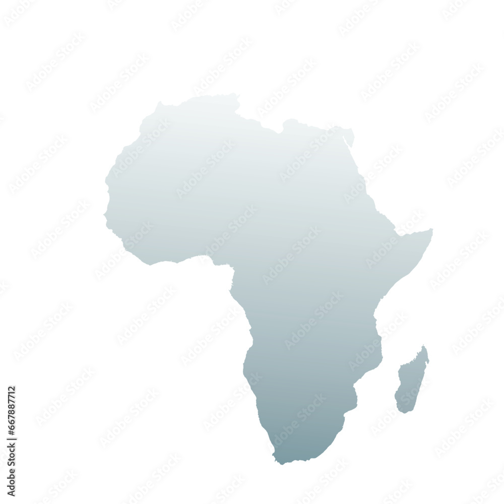 Map of Africa, sign silhouette. World Map Globe. Vector Illustration isolated on white background. African continent