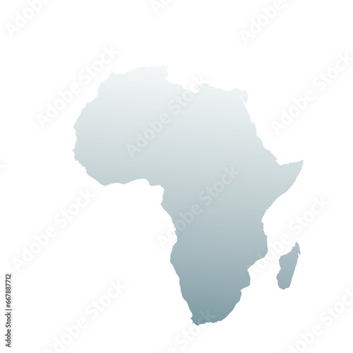 Map of Africa  sign silhouette. World Map Globe. Vector Illustration isolated on white background. African continent