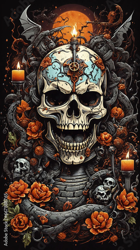 Halloween T-Shirt Design & Mobile Wallpaper