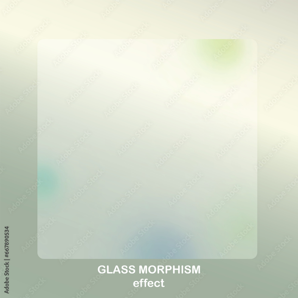 Fototapeta premium Modern background with glass morphism vector effect. Transparent glass card design. Glassmorphism trend style. Abstract banner with colored, white circles with blur and shadows. Vector illustration