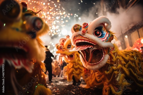 Spectacular Dragon Dance at Chinese New Year © Ximena