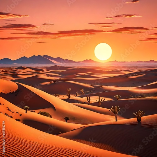 sunset in desert generative AI tool