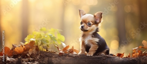 Playful little chihuahua puppy photo