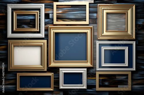 Photo Frames paintings gold antique antiquity collection isolated museum