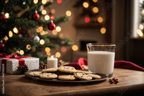 Milk and cookies for santa claus