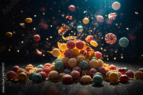 christmas candies dynamic scene, commercial © mhwozniak