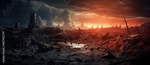 Post apocalyptic world resulting from a nuclear event photo