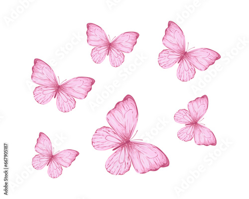 set of butterflies