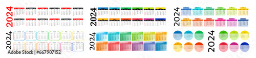 Calendar for 2024 isolated on a white background