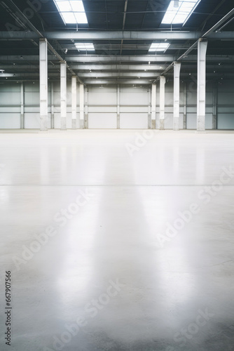 An empty of a modern space for manufacturing factory or large warehouse