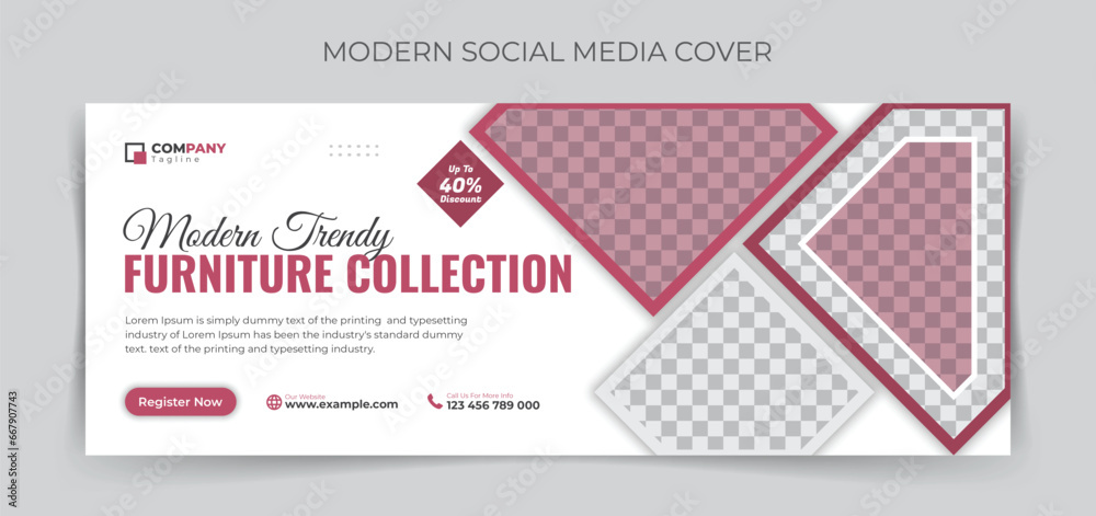 Furniture sale social media cover template. Furniture sale social media cover template.