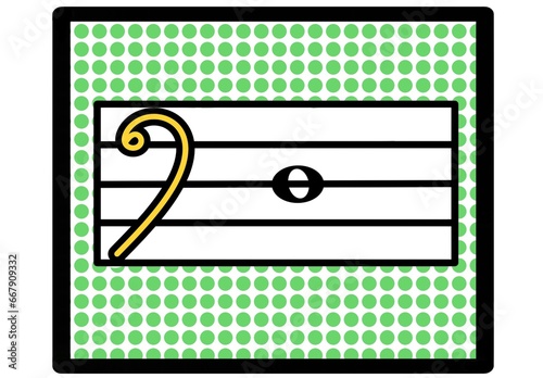 Εκτύπωση καμβά Music Notes D clave de Fa