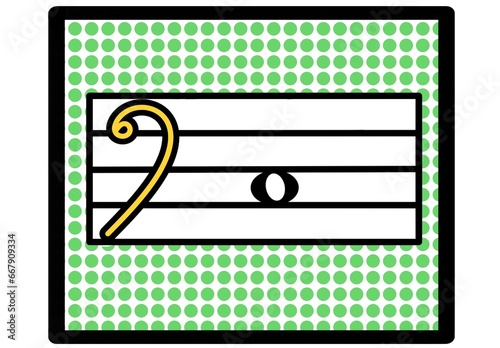 Quadro em tela Music Notes, Do C clave de Fa, Musica, notas musicales, clave de fa, niños, escu