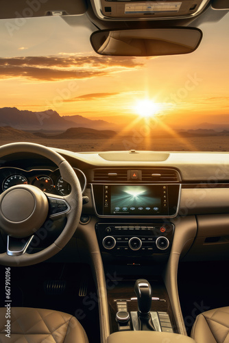 Seamless Transitions: Car Interior, Dashboard, Exterior Views, and Scenic Roads