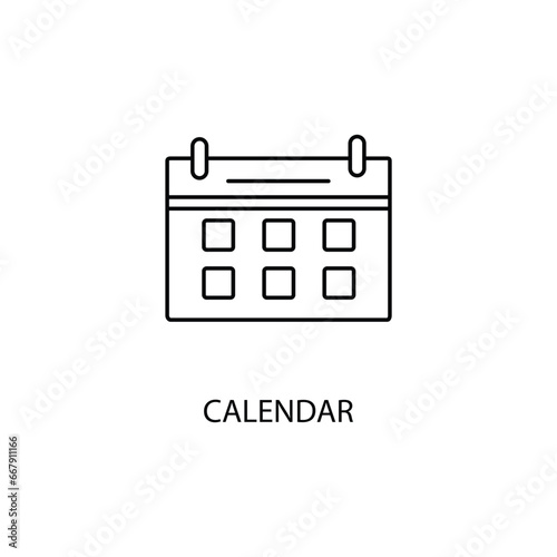 Calendar concept line icon. Simple element illustration.Calendar concept outline symbol design.