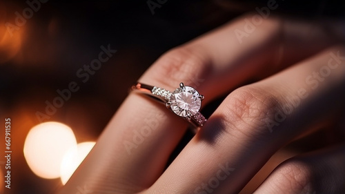 diamond ring in hand